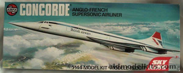 Airfix 1/144 Concorde Supersonic Airliner - Sky King Series- British Airways or Air France, 06175-1 plastic model kit